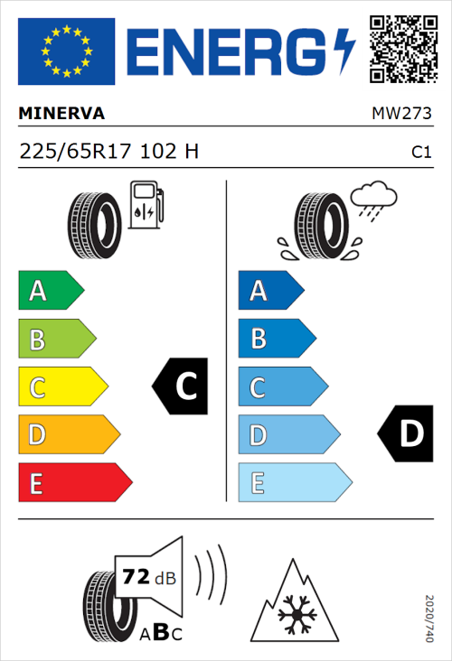 Tyre Label for Minerva S220 225/65R17 102H